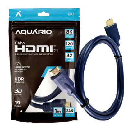 Cabo HDMI 2.0 Aquário 4K05 4K 3D 19 Pinos - 5 metros