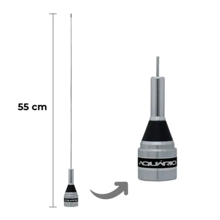 Antena Móvel Aquário M-300C 1/4 De Onda Para Rádio Vhf