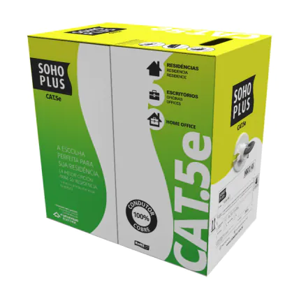Cabo Lan Sohoplus CAT5e 24AWG 305 Metros CMX Cinza 23200102