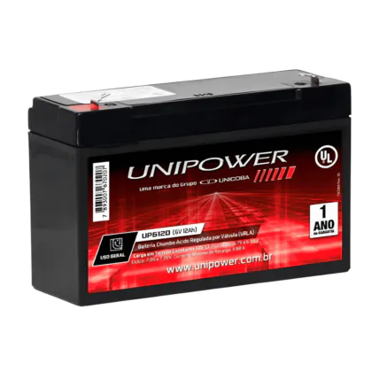 Bateria Unipower UP6120 6V 12Ah SKD F187 Não Automotiva