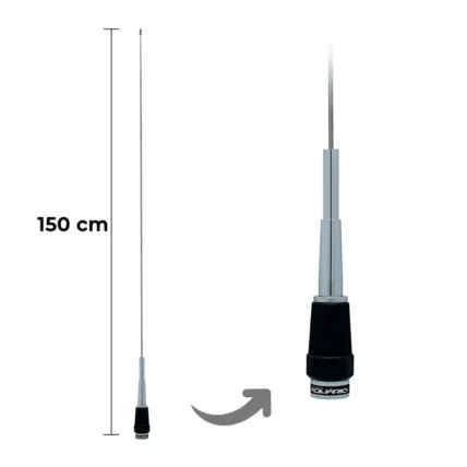 Antena Móvel Aquário M-400C 5/8 De Onda Para Rádio Vhf - 2