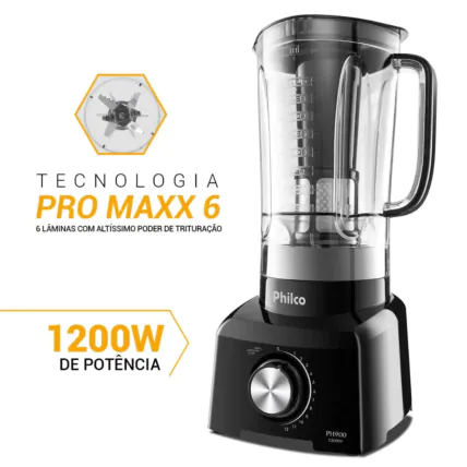 Liquidificador Philco PH900 Com Filtro 12 Velocidades 3 litros Preto 110V
