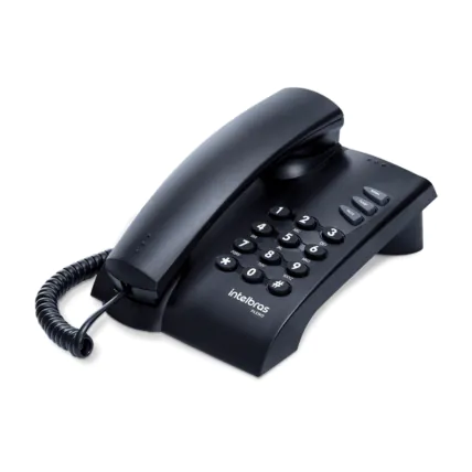 Telefone Intelbras Pleno Preto Sem Chave Com Fio 4080051