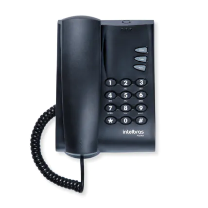 Telefone Intelbras Pleno Preto Sem Chave Com Fio 4080051