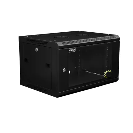 Rack Mini de Parede 19" Evus EV-DW6406 6U x 600 x 450mm Preto