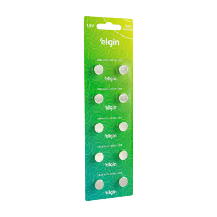 Bateria Alcalina Elgin LR44 - Blister com 10 Unid