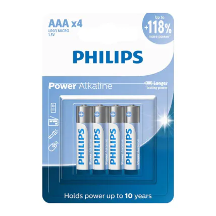 Pilha Alcalina AAA Philips com 4 unidades 