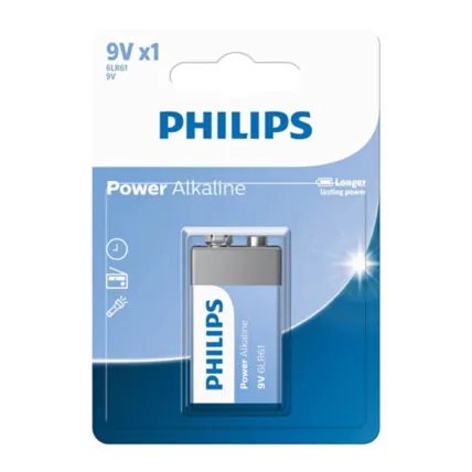 Bateria Alcalina Philips 9V com 1 unidade
