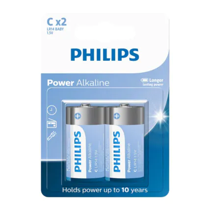 Bateria Alcalina Philips Tamanho C 