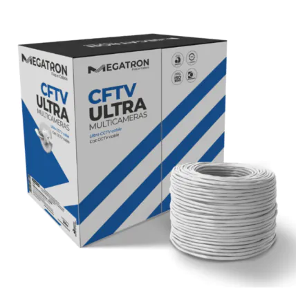 Cabo CFTV Megatron 4P x 24AWG 300M - Branco