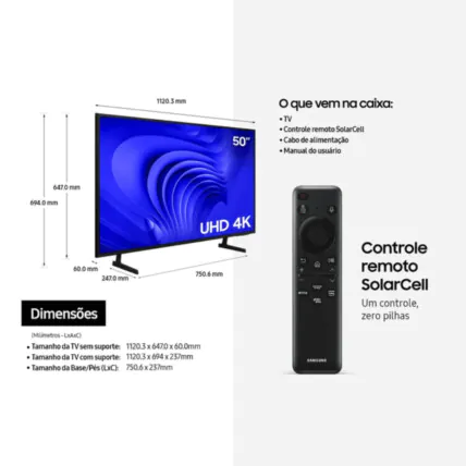 Televisor Smart TV Samsung UN50DU7700 4K 50''