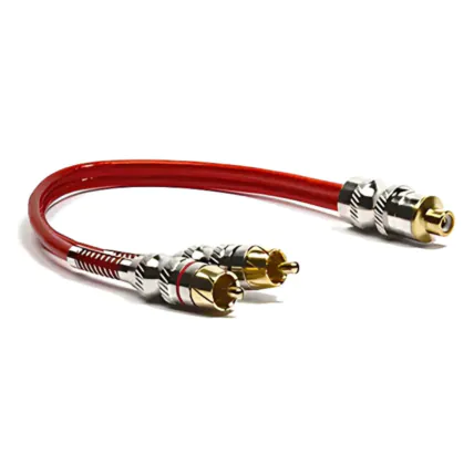 Cabo Audio Y 1Fx2M NWT Profissional Blindado Vermelho 20cm