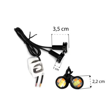 Par de LED Mini Cyber Tarponn 23mm Universal 6W e 120 Lumens 12V