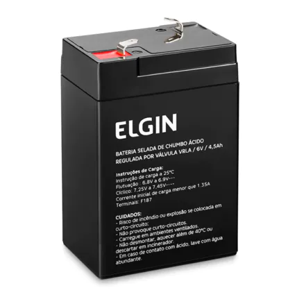 Bateria Selada de Chumbo Elgin VRLA 6V 4,5Ah