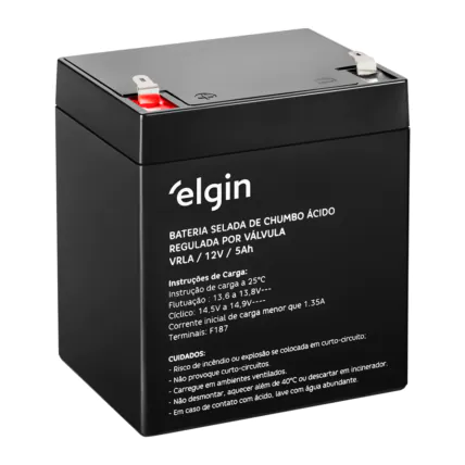 Bateria Selada de Chumbo Elgin VRLA 12V 5Ah