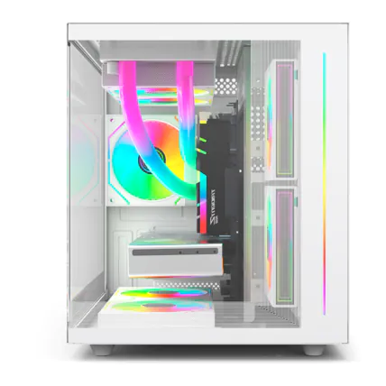 Gabinete Sem Fonte C3Tech Gaming Aquarius MT-G810BK - Branco