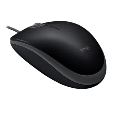 Mouse Otico Logitech M110 USB Silent Preto visto de frente, disponível para compra em atacado pela distribuidora
