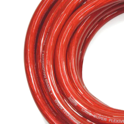 Cabo de Bateria Technoise 70,00mm Vermelho - Rolo com 10m