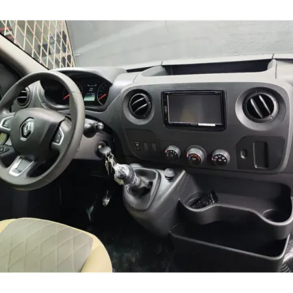 Moldura 9" Flutuante Fiamon Renault Master 2014 - Preto Fosco