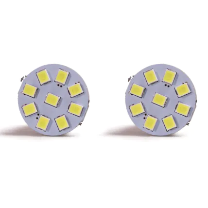 Par da Mini Lâmpada Led Tech One BA15S 2835 9 Leds 1 Polo, luz branca, para venda no atacado por distribuidora.