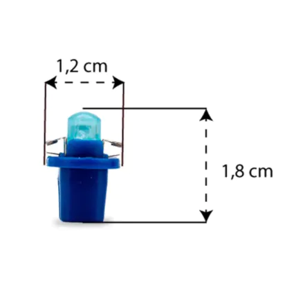 Lâmpada Led Tarponn Pingo B8 5D-T5-COB 12V - Azul