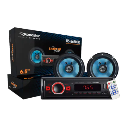 Kit Rádio + Par de Alto Falantes Roadstar RS-2660BR Smart Line