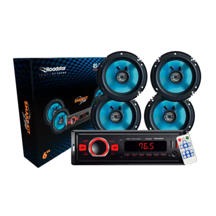 Kit Rádio + 4 Alto Falantes 6,5" 50W Roadstar RS-2670BR Smart Line