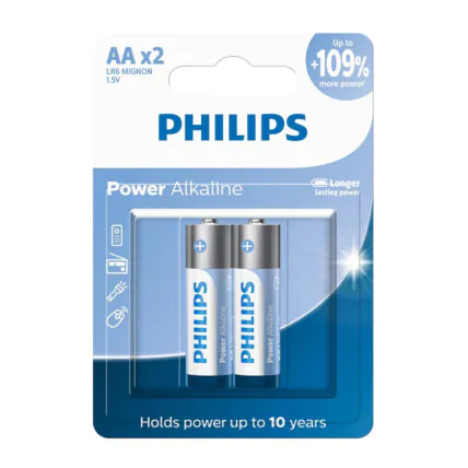 Pilha Alcalina AA Philips com 2 unidades 